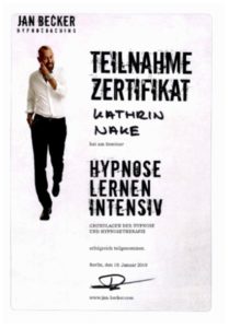Hypnose Dresden Jan Becker Zertifikat